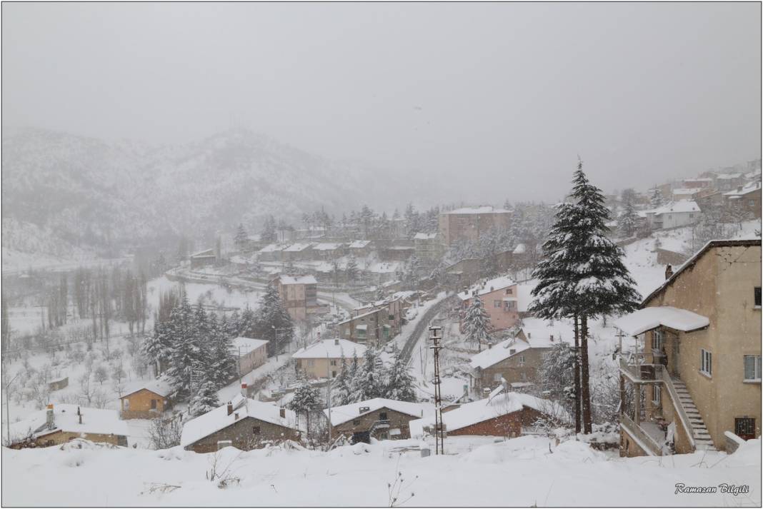 Konya’nın karla kaplı ilçesinden kartpostallık kareler 4